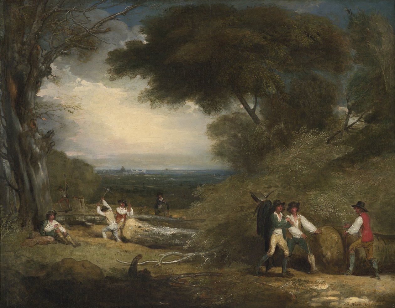Dřevorubci ve Windsorském parku (olej na plátně) od Benjamin West