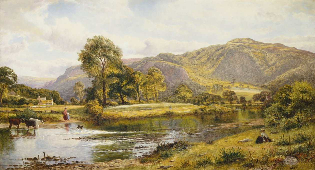 Na řece Conwy, Severní Wales (olej na plátně) od Benjamin Williams Leader