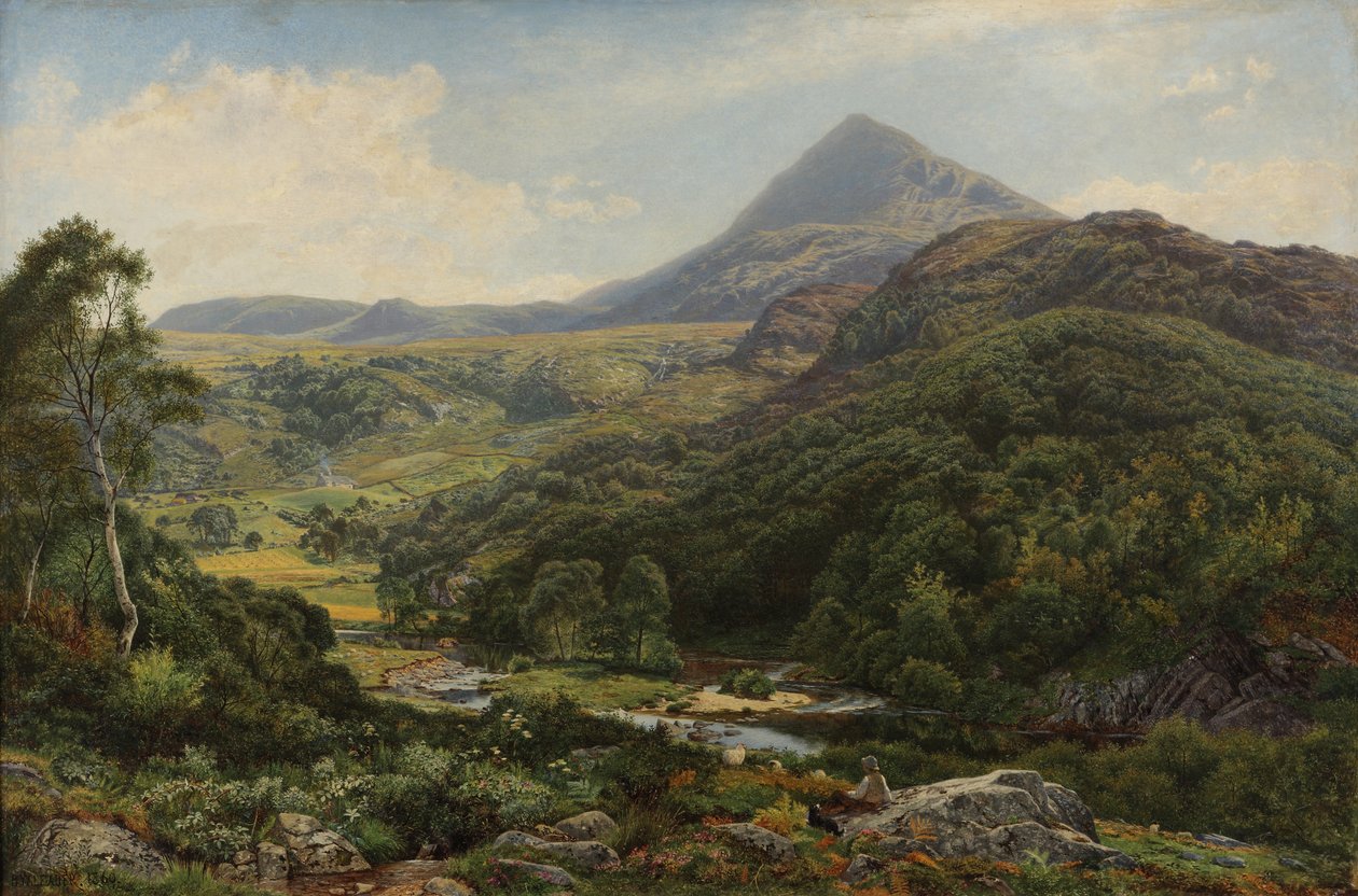 Tiché údolí mezi velšskými kopci, 1860 od Benjamin Williams Leader