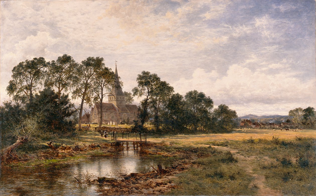 Shere Church, Surrey od Benjamin Williams Leader