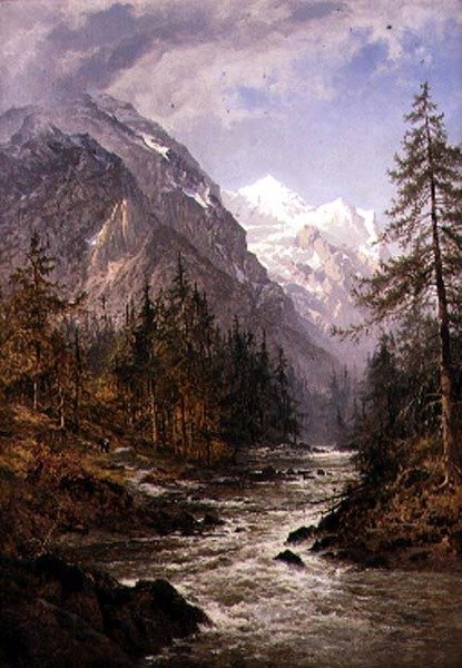 Sheum z Rosenlaui (olej na plátně) od Benjamin Williams Leader