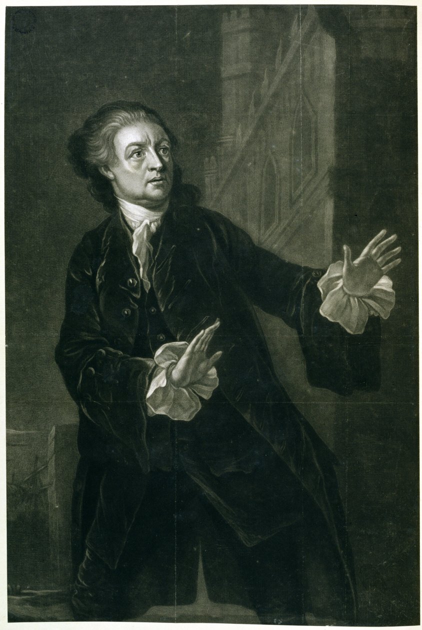 David Garrick (1717-79) jako Hamlet od Benjamin Wilson