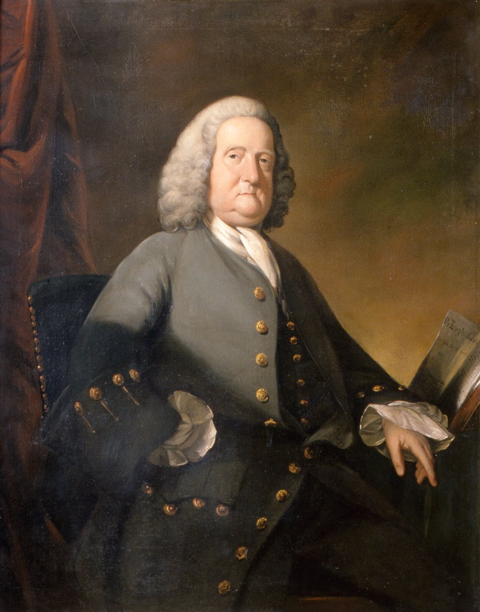 Dr. Richard Russell FRS, asi 1755 (olej na plátně) od Benjamin Wilson