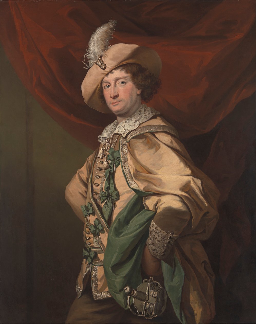 Henry Woodward jako Petruchio v Catherine a Petruchio, verzi Garricka "Zkrocení zlé ženy" od Benjamin van der Gucht