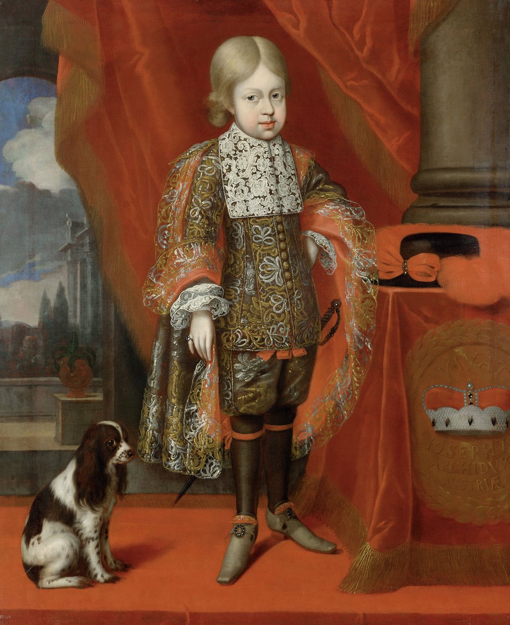 Budoucí císař Josef I. 1678-1711 v šesti letech se psem, 1684, 1684 od Benjamin von Block