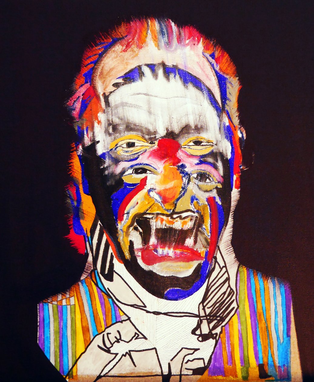 50 významných spisovatelů historie : Charles Bukowski, 2015 (olej a akryl na plátně) od Benoit Erwann Boucherot