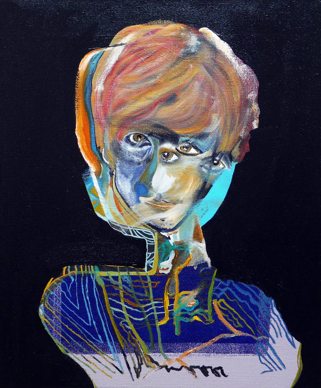 50 významných spisovatelů v dějinách : Françoise Sagan, 2015 (olej a akryl na plátně) od Benoit Erwann Boucherot