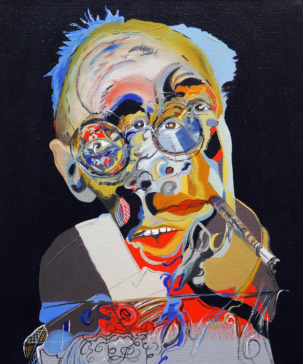 50 významných spisovatelů historie : Henry Miller, 2015 (olej a akryl na plátně) od Benoit Erwann Boucherot