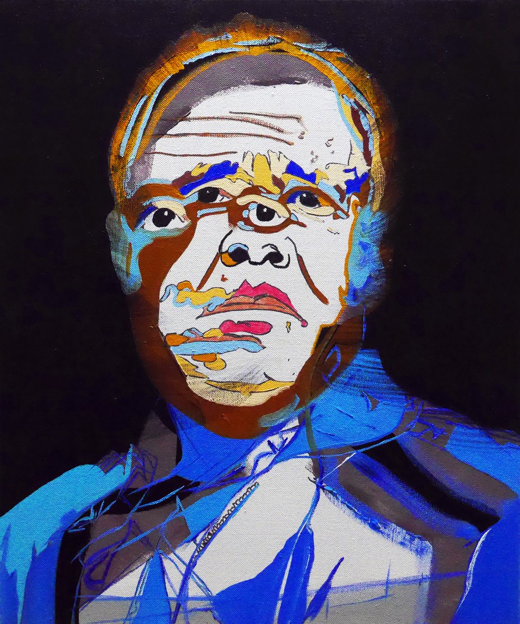 50 významných spisovatelů historie : Jean Genet, 2015 (olej a akryl na plátně) od Benoit Erwann Boucherot