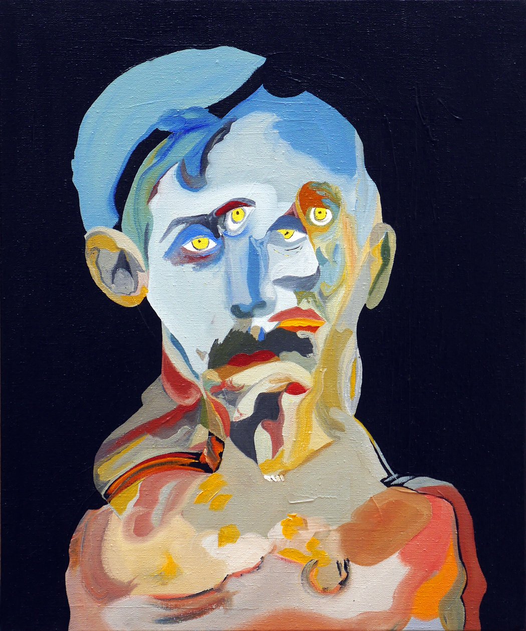 50 významných spisovatelů historie : Marcel Proust, 2015 (olej a akryl na plátně) od Benoit Erwann Boucherot