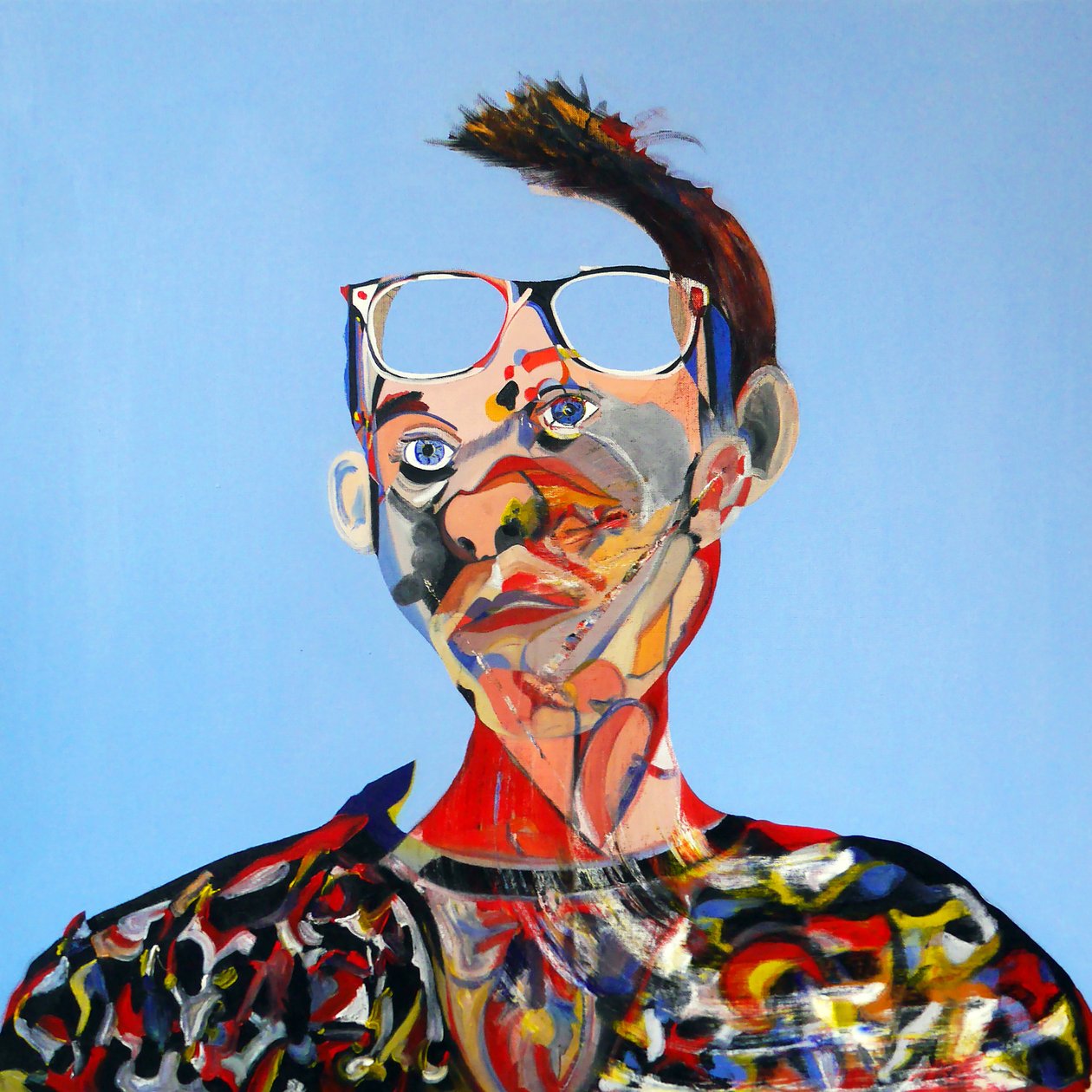 Surautoportrait bleu, 2016 (olej na plátně) od Benoit Erwann Boucherot