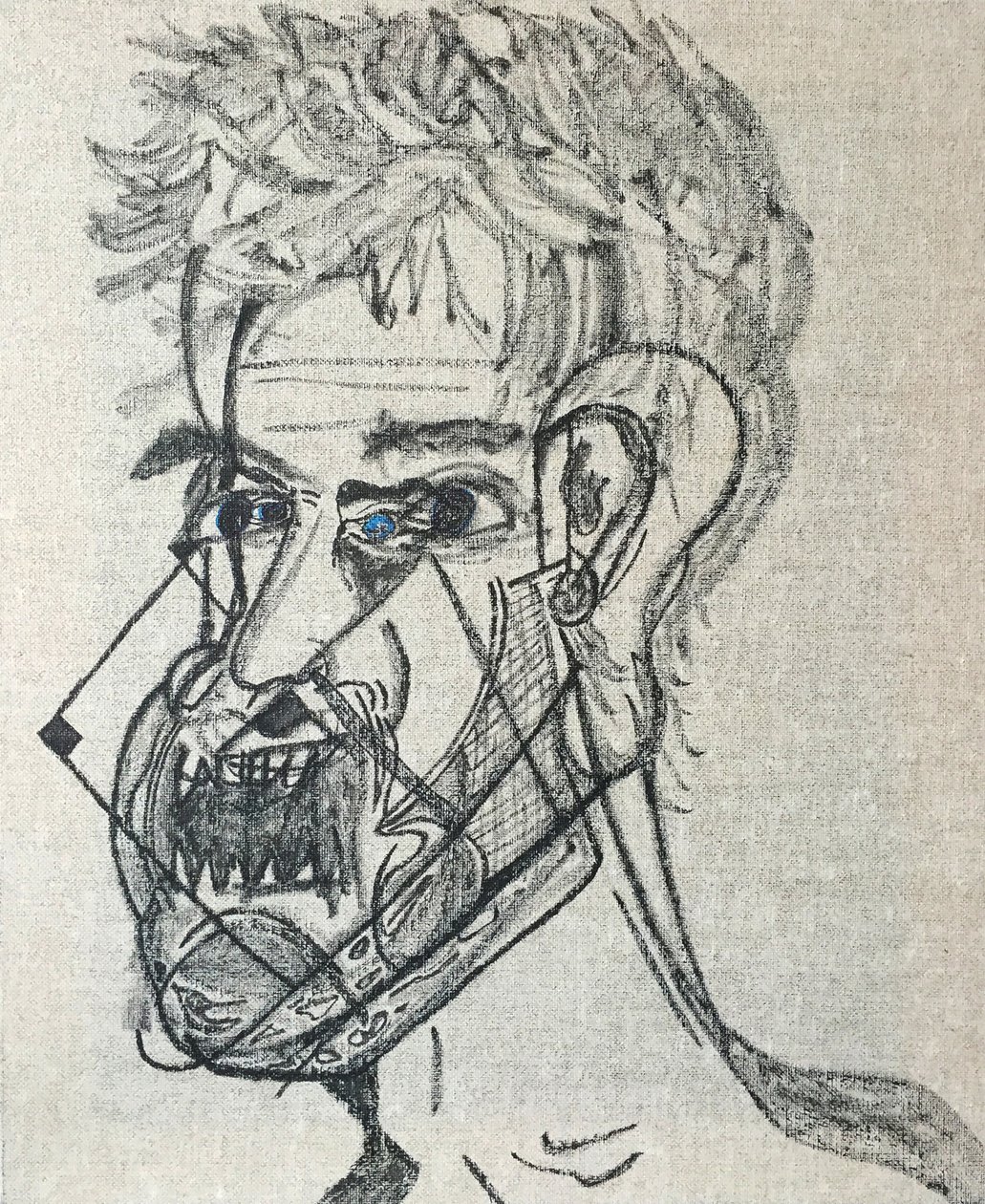 Surautoportrait main levée, 2017 (olej na plátně) od Benoit Erwann Boucherot