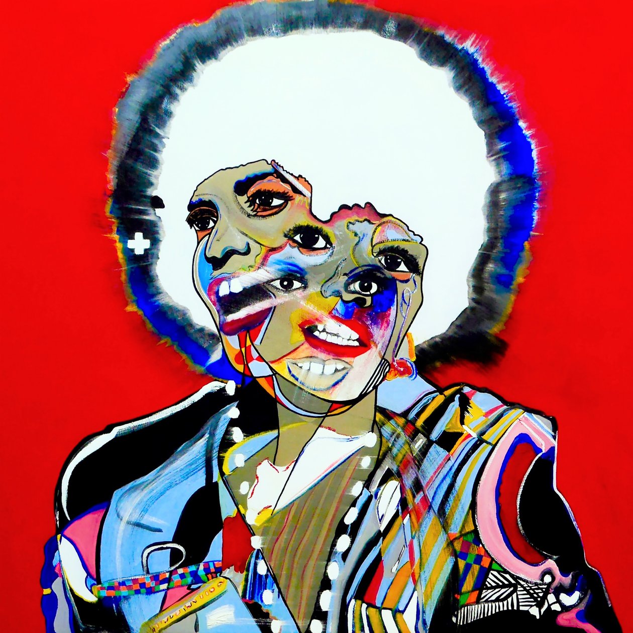 Surportrét : Angela Davis, 2021 (olej na plátně) od Benoit Erwann Boucherot