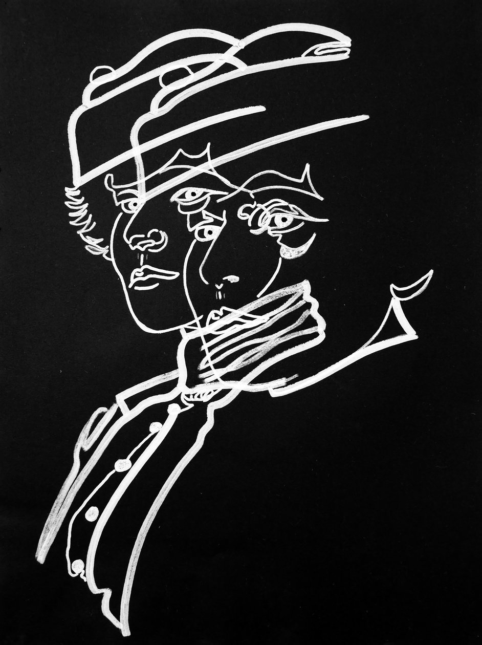 Surportrét : Colette, 2019 (akryl na papíře) od Benoit Erwann Boucherot