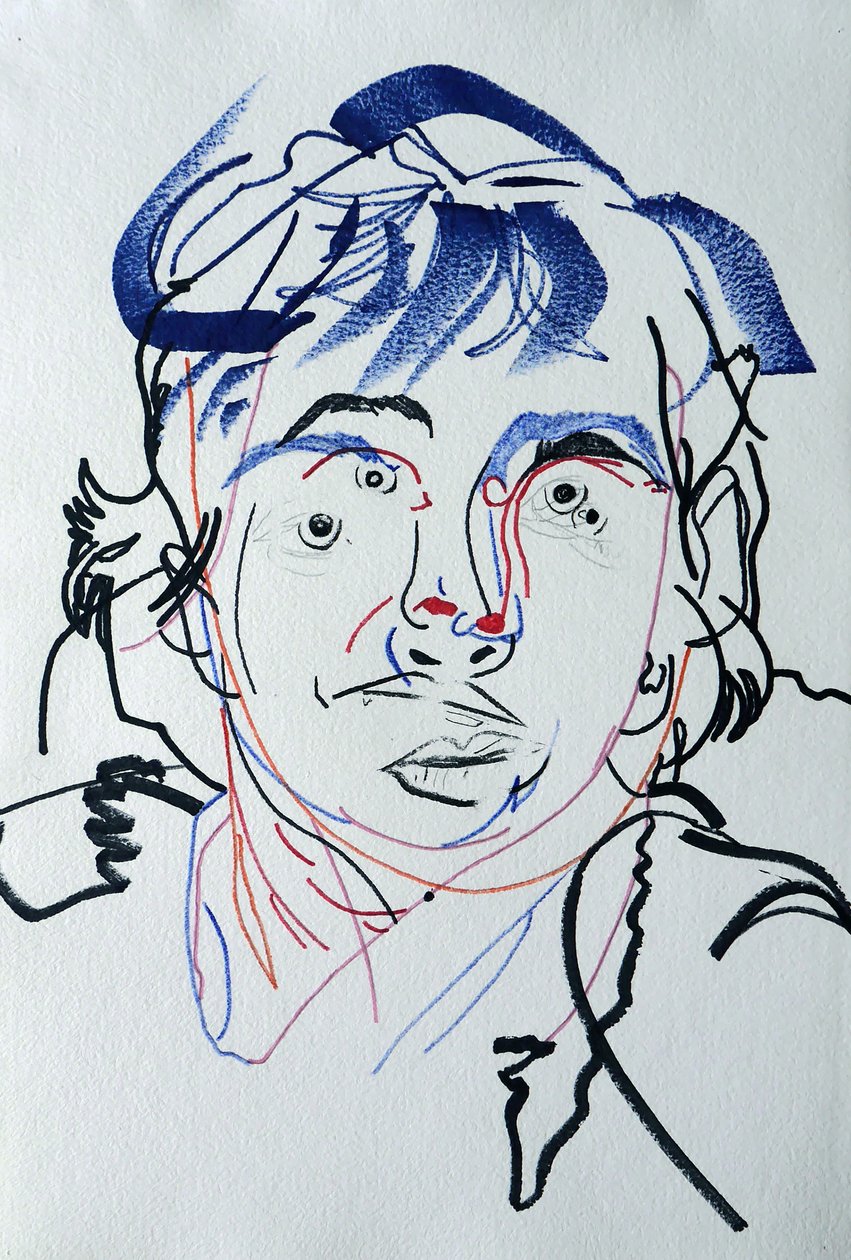 Surportrét : Marguerite Duras 3, 2021 (akryl na papíře) od Benoit Erwann Boucherot