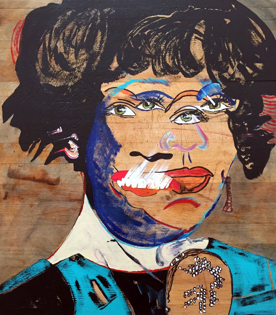 Surportrét : Whitney Houston, 2020 (olej a akryl na dřevě) od Benoit Erwann Boucherot