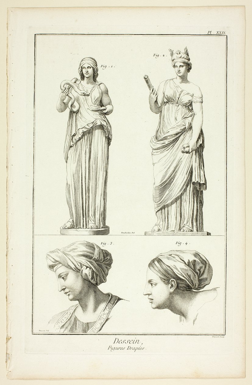 Design: Drapped Figures, z Encyklopédie od Benoit-Louis Prevost