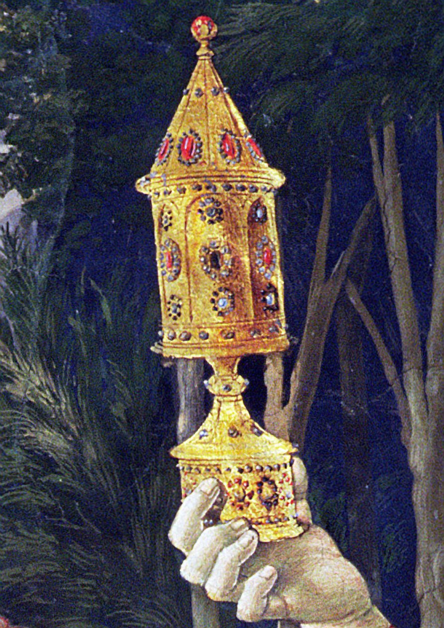 Detail z cyklu Cesta tří králů v kapli, cca 1460 detail fresky z roku 170295 od Benozzo di Lese di Sandro Gozzoli
