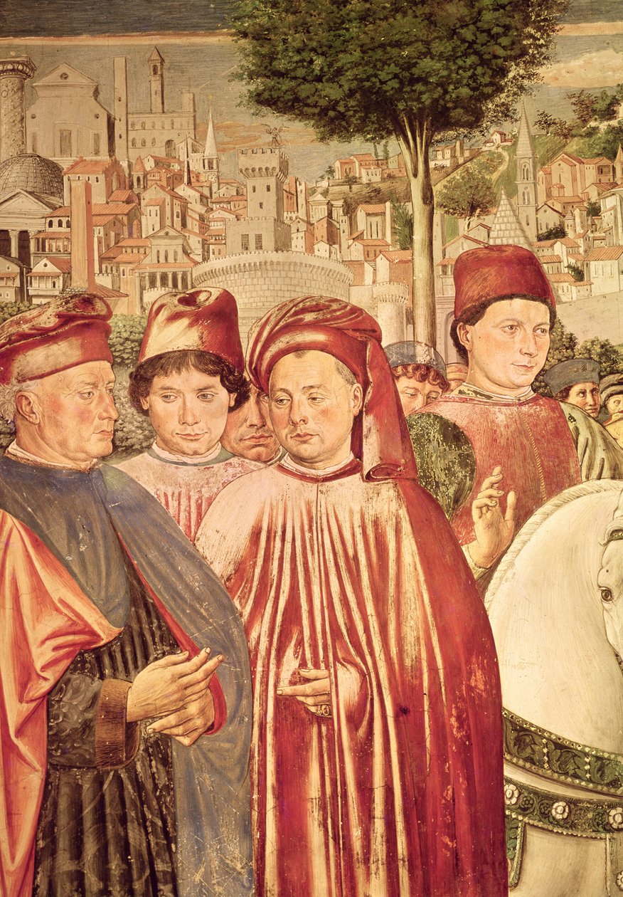 Svatý Augustin Odjezd do Milána, z cyklu života sv. Augustina, 1464-65 (detail) od Benozzo di Lese di Sandro Gozzoli
