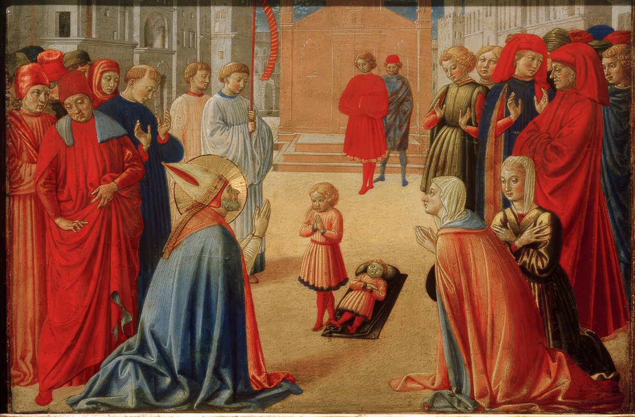 Svatý Zenobius probudí mrtvého chlapce od Benozzo Gozzoli