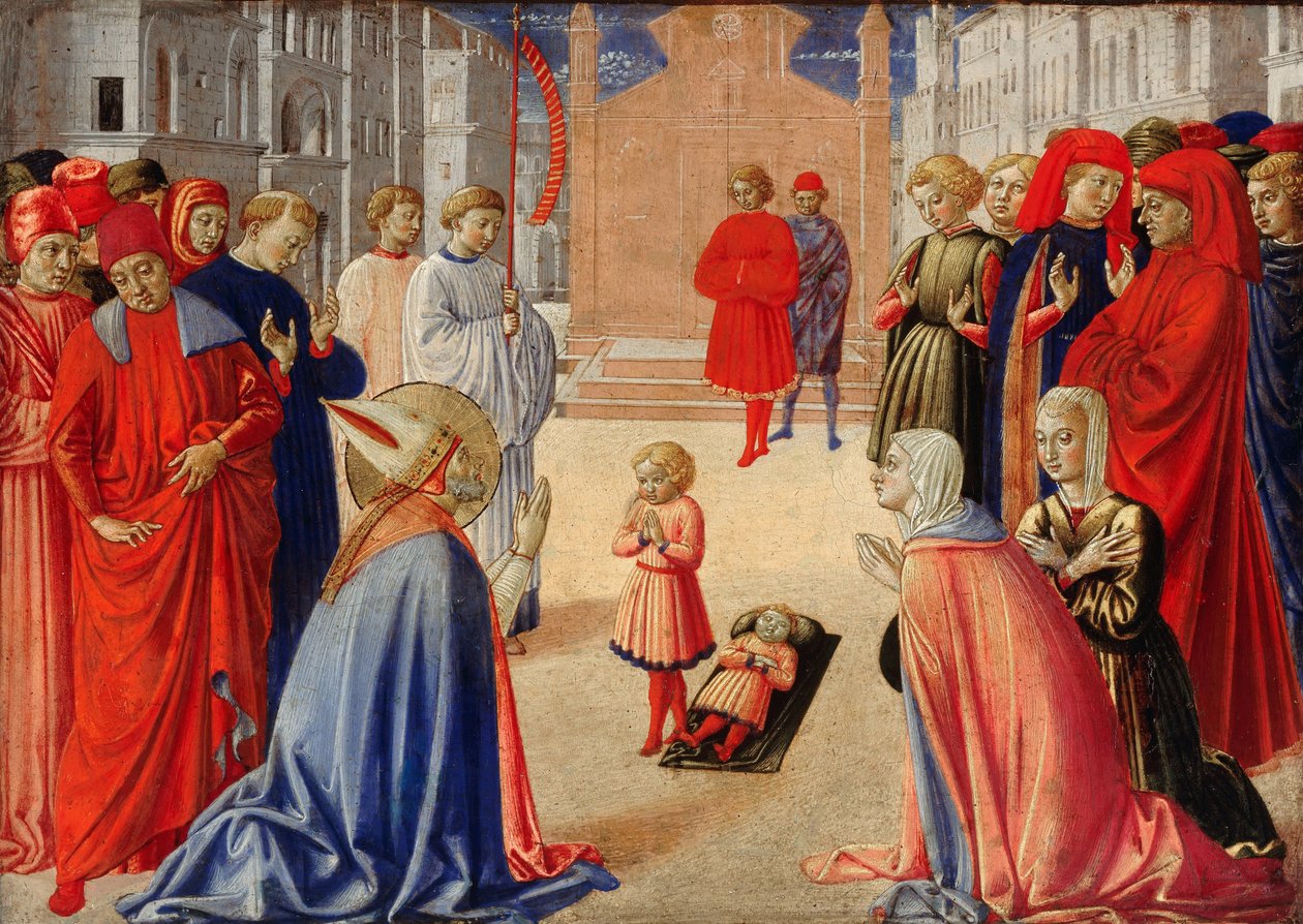 Svatý Zenobius vzkřísí chlapce z mrtvých, 1462 od Benozzo Gozzoli