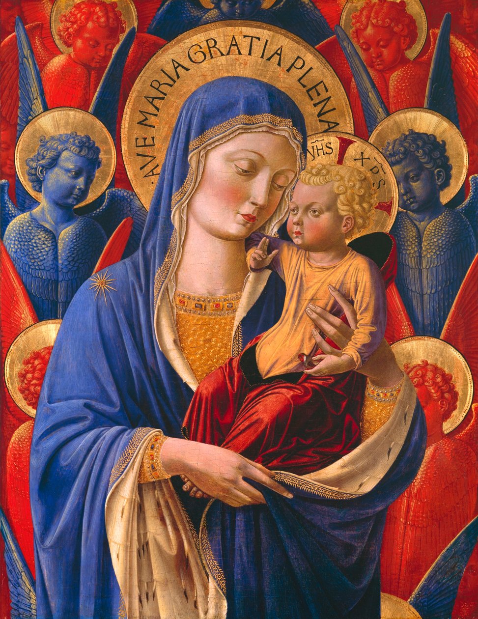 Panna s dítětem a anděly od Benozzo Gozzoli