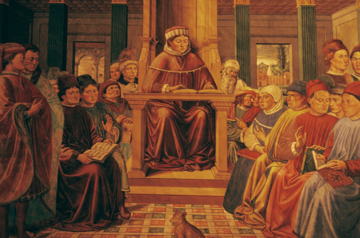 Augustin vyučující rétoriku v Římě od Benozzo di Lese di Sandro Gozzoli