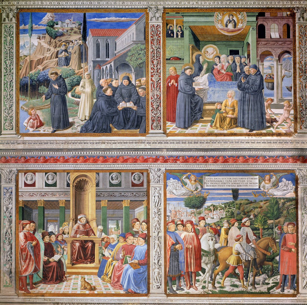 Epizody ze života svatého Augustina, 1463-65 (viz 192535, 192549, 192550, 192551, 192552) od Benozzo di Lese di Sandro Gozzoli