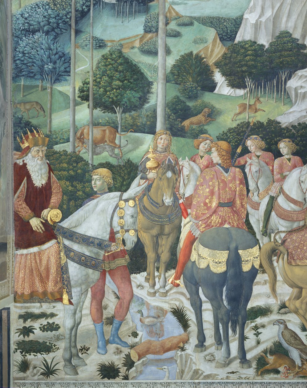 Konstantinopolský patriarcha Giuseppe jako jeden ze Tří králů, detail z cyklu Cesta mudrců v kapli, asi 1460 (freska) od Benozzo di Lese di Sandro Gozzoli