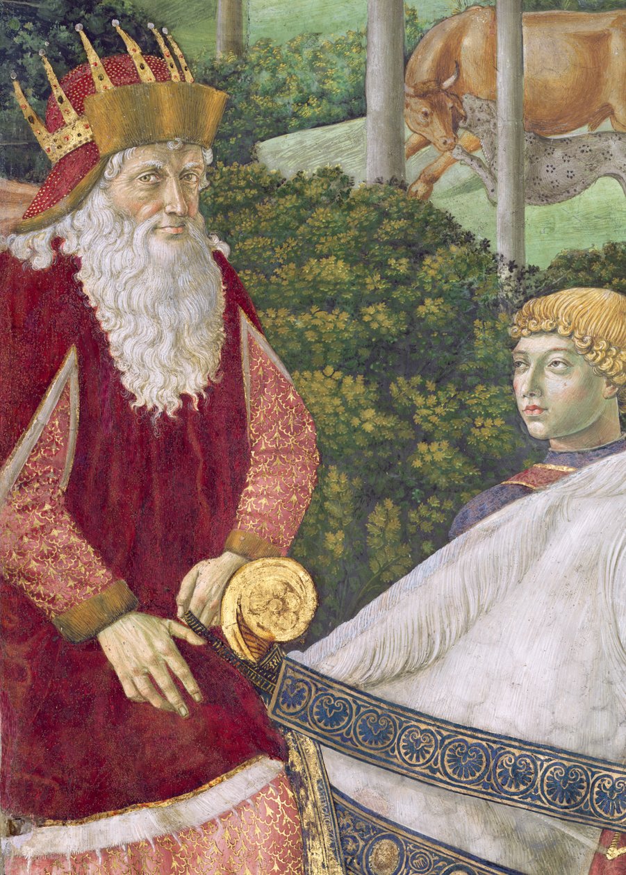 Giuseppe, patriarcha Konstantinopole, jako jeden ze Tří králů, detail z cyklu Putování tří králů v kapli, c.1460 detail fresky z roku 70601 od Benozzo di Lese di Sandro Gozzoli