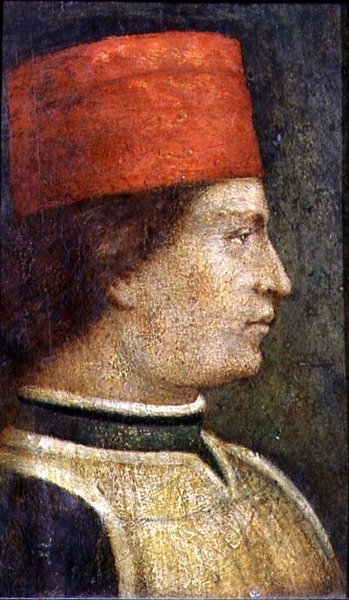 Hlava muže v červeném klobouku (tempera na panelu) od Benozzo di Lese di Sandro Gozzoli