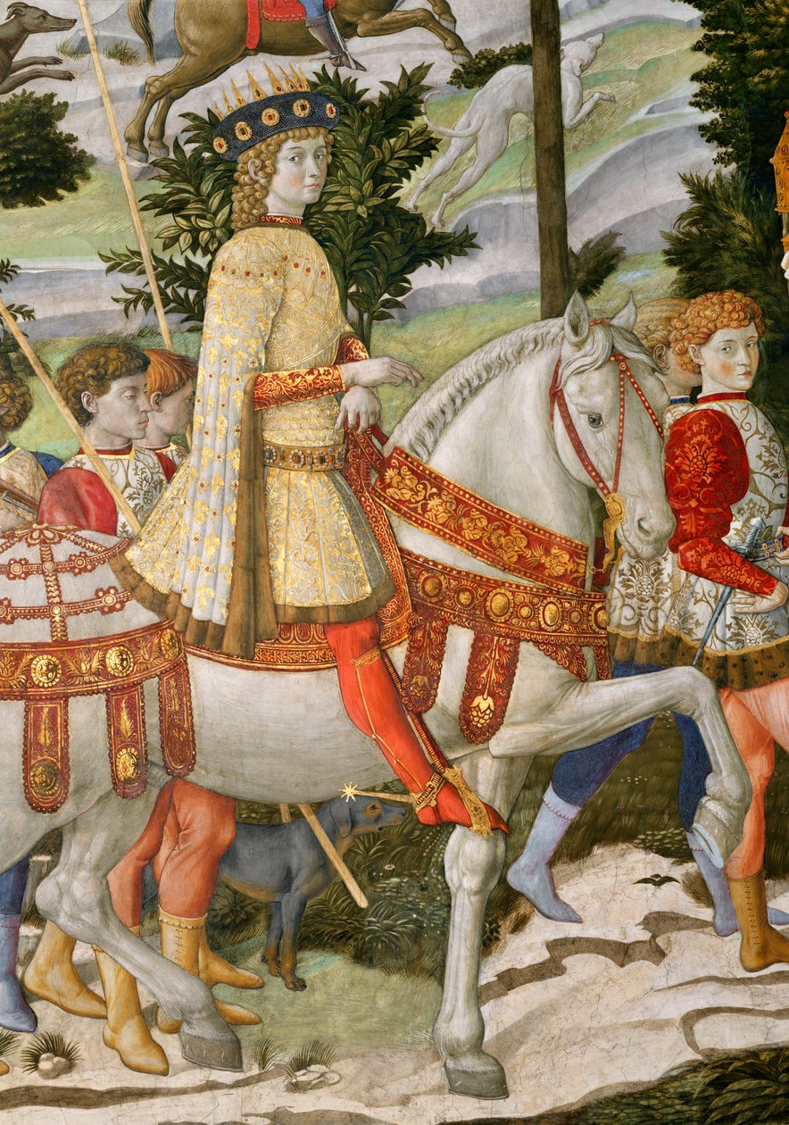 Lorenzo de Medici, velkolepý 1449-92, jako jeden ze Tří králů, detail z cyklu Cesta tří králů v kapli, c.1460 detail fresky z roku 70619 od Benozzo di Lese di Sandro Gozzoli