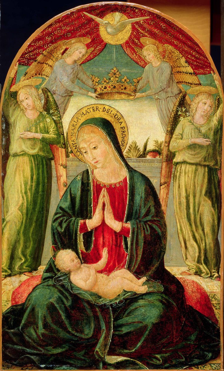 Madonna a dítě s anděly od Benozzo di Lese di Sandro Gozzoli