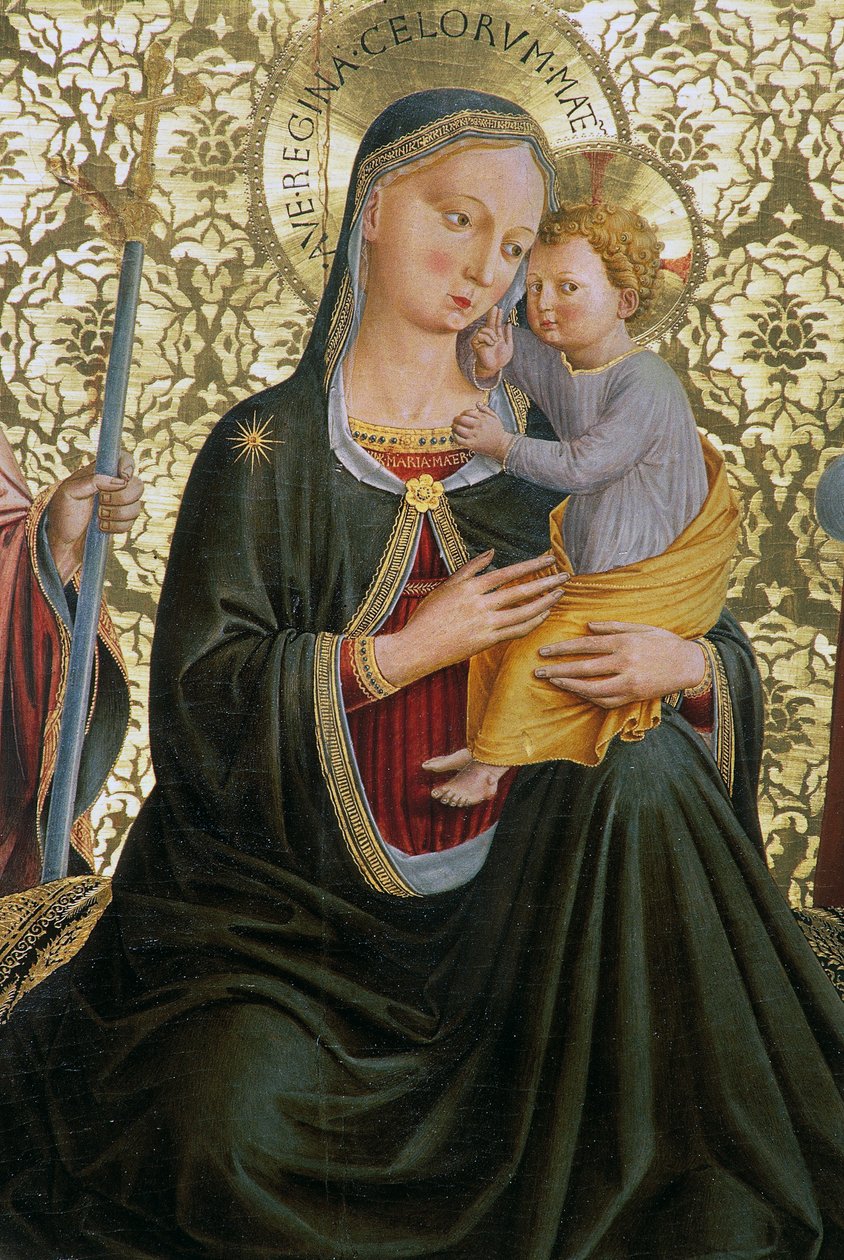 Madona pokory, Benozzo Gozzoli (1421-1497), Sapienza Nuova Altarpiece, Perugia, Umbria, Itálie od Benozzo di Lese di Sandro Gozzoli