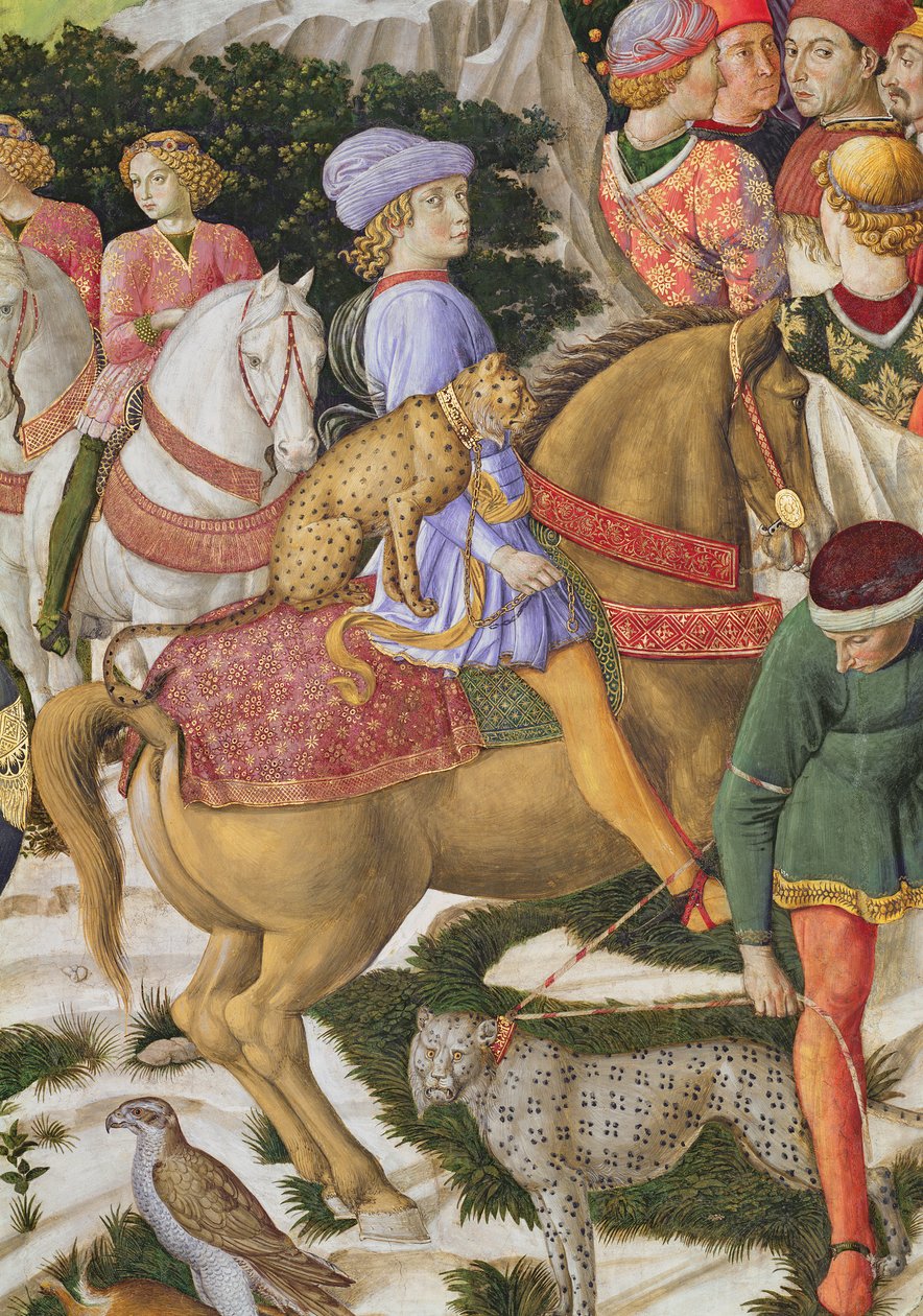 Portrét Giuliana deMedici 1453-78, detail z cyklu Putování tří králů v kapli, c.1460 detail fresky z 70601 od Benozzo di Lese di Sandro Gozzoli