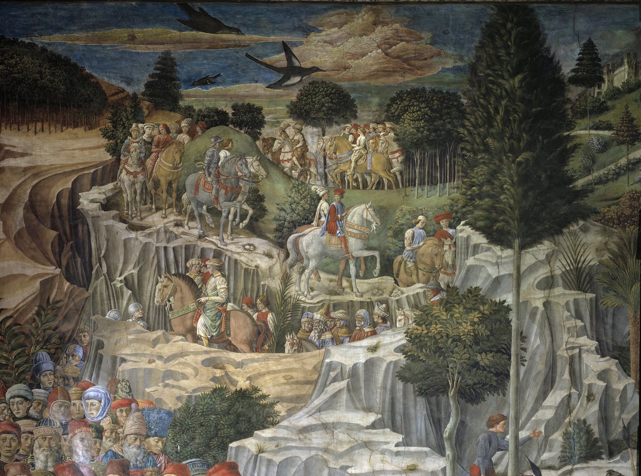 Průvod tří králů s Laurentem Velkolepým (freska od Benozzo di Lese di Sandro Gozzoli