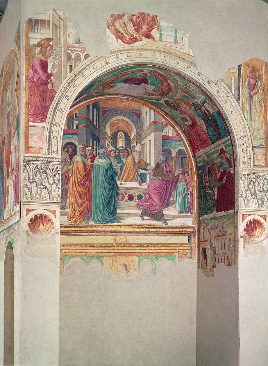 Tabernacle of the Visitation: Vyhnání Joachima z chrámu, 1491 od Benozzo di Lese di Sandro Gozzoli