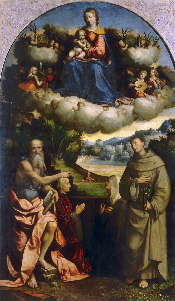 Madona z mraků se svatými, od Garofala, v Pinacoteca Nazionale ve Ferrara od Benvenuto Tisi da Garofalo