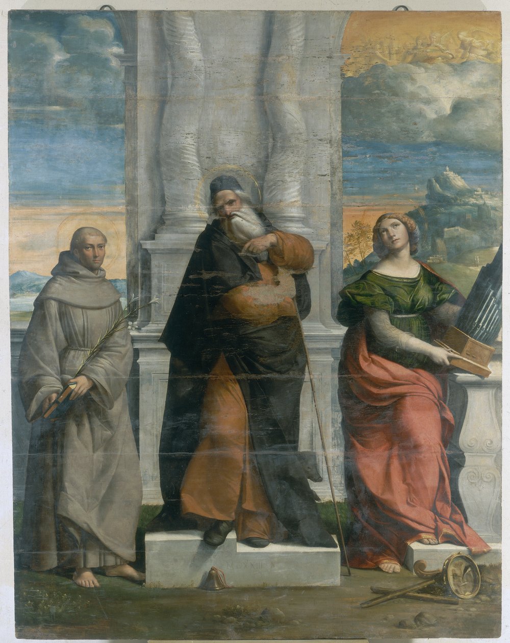 S. Antonio z Padovy, S. Antonio Abate a S. Cecilia od Benvenuto Tisi da Garofalo