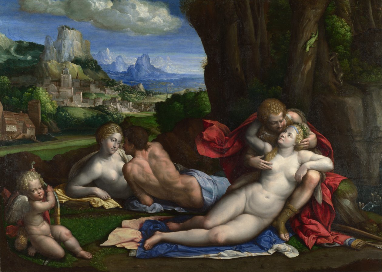 Alegorie lásky, c. 1527-1530 od Benvenuto Tisi da Garofalo