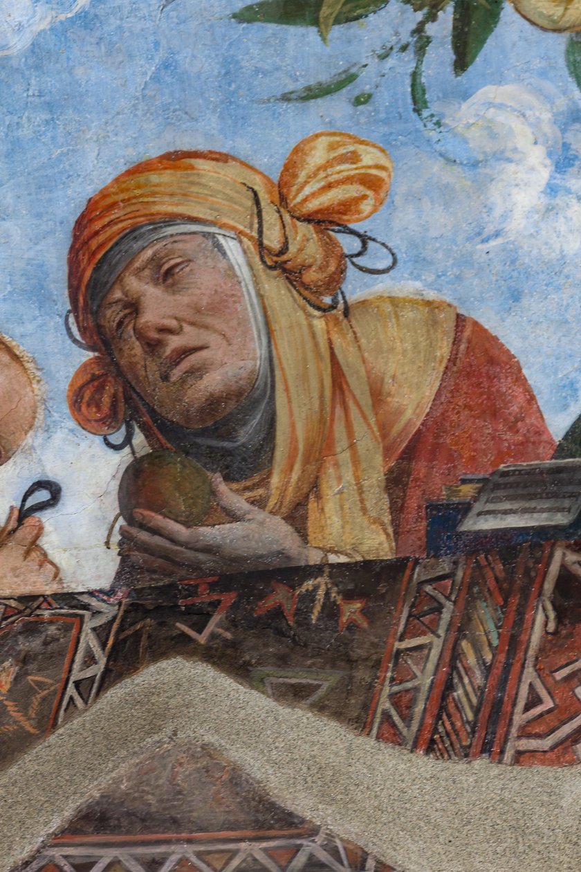 Ženská postava, detail klenby, Aula Costabiliana nebo Síň pokladu (freska) od Benvenuto Tisi da Garofalo