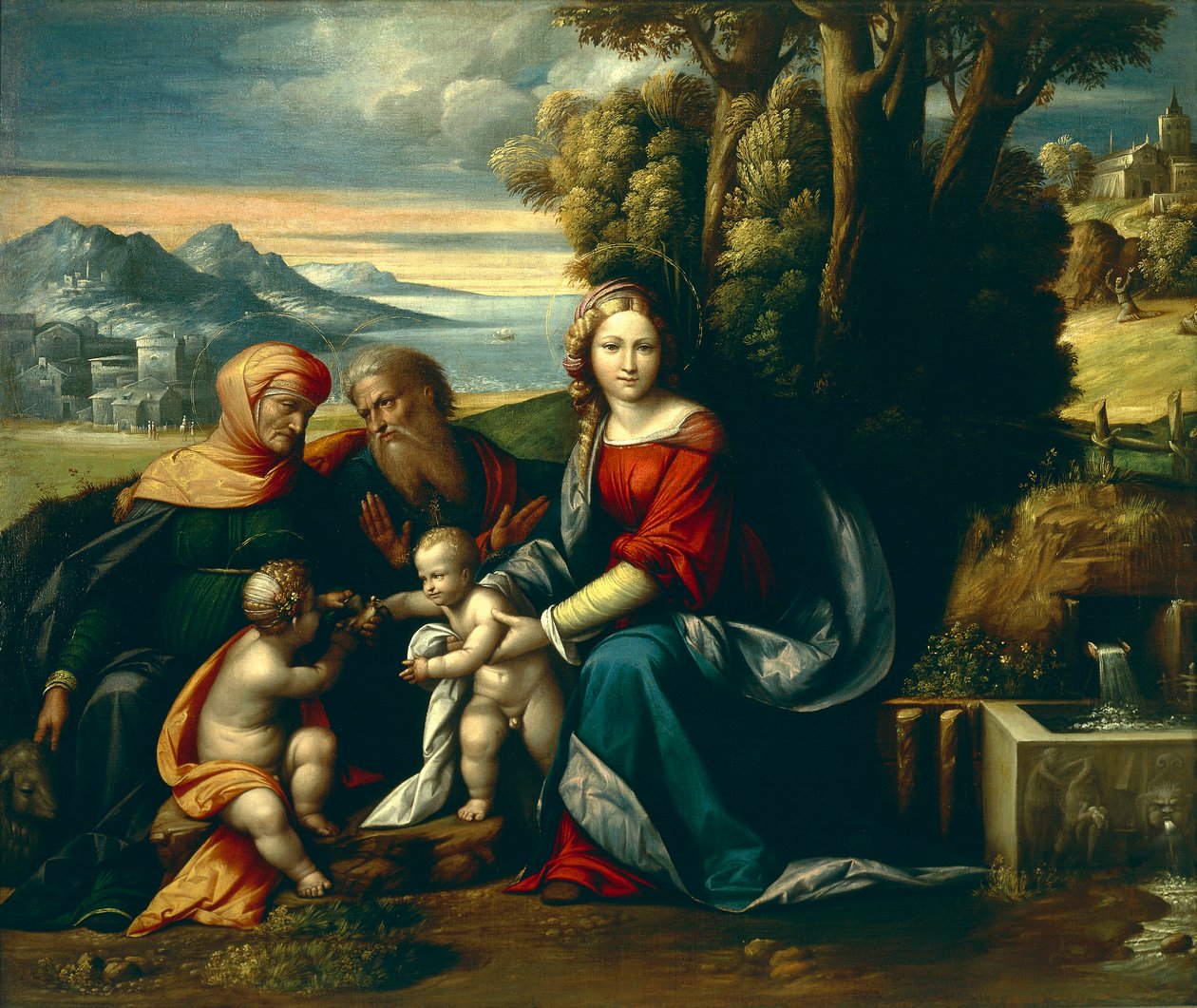 Svatá konverzace, Benvenuto Garofalo (1481-1559) od Benvenuto Tisi da Garofalo