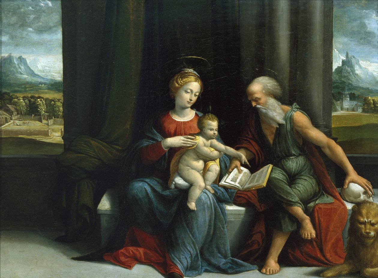Madonna s dítětem a svatý Jeroným, kolem 1530 (olej na panelu) od Benvenuto Tisi da Garofalo