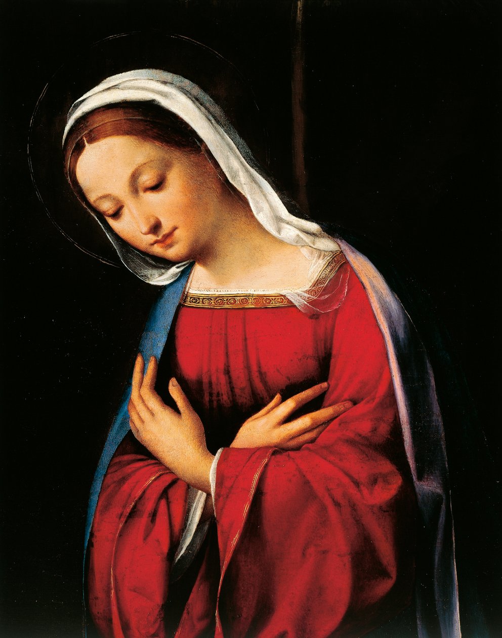 Madonna, detail z Narození Páně od Garofala (1481-1559) od Benvenuto Tisi da Garofalo