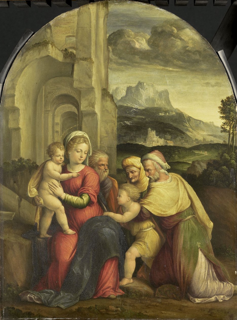Svatá rodina, asi 1535 (olej na desce) od Benvenuto Tisi da Garofalo