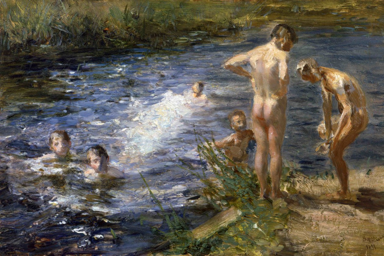 Chlapci u řeky, 1899. od Beppe Ciardi