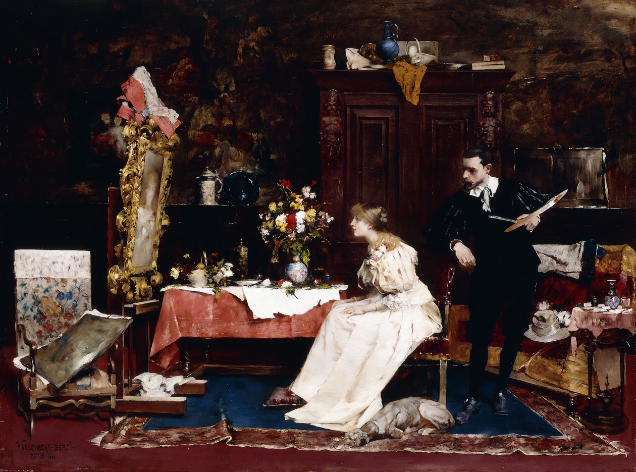 Představuje její portrét, 1883 od Berci de Karlovszkyn