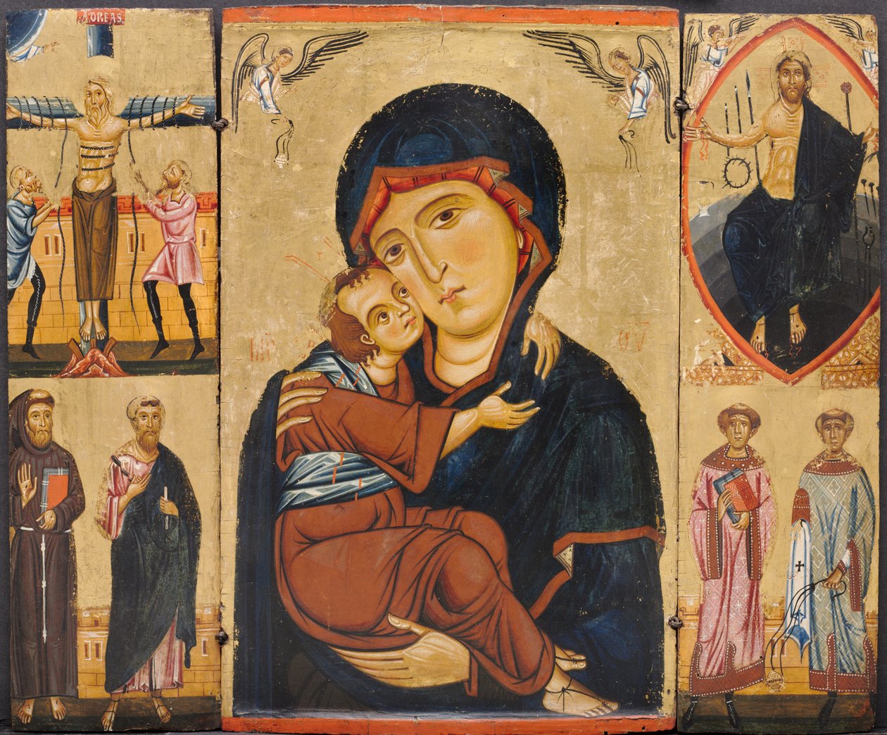 Panna a dítě se svatými, c.1230s od Berlinghiero Berlinghieri