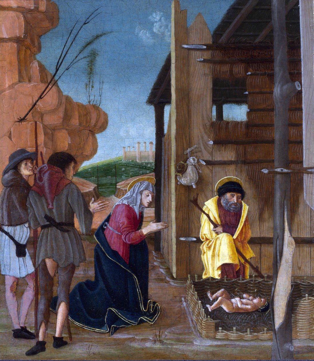Butinone, Bernardino (aktivní 1450-1510) The Adoration of the Shepherds Tempera na panelu cca 1485 National Gallery, London 24,8x21,6 od Bernadino Jacobi Butinone