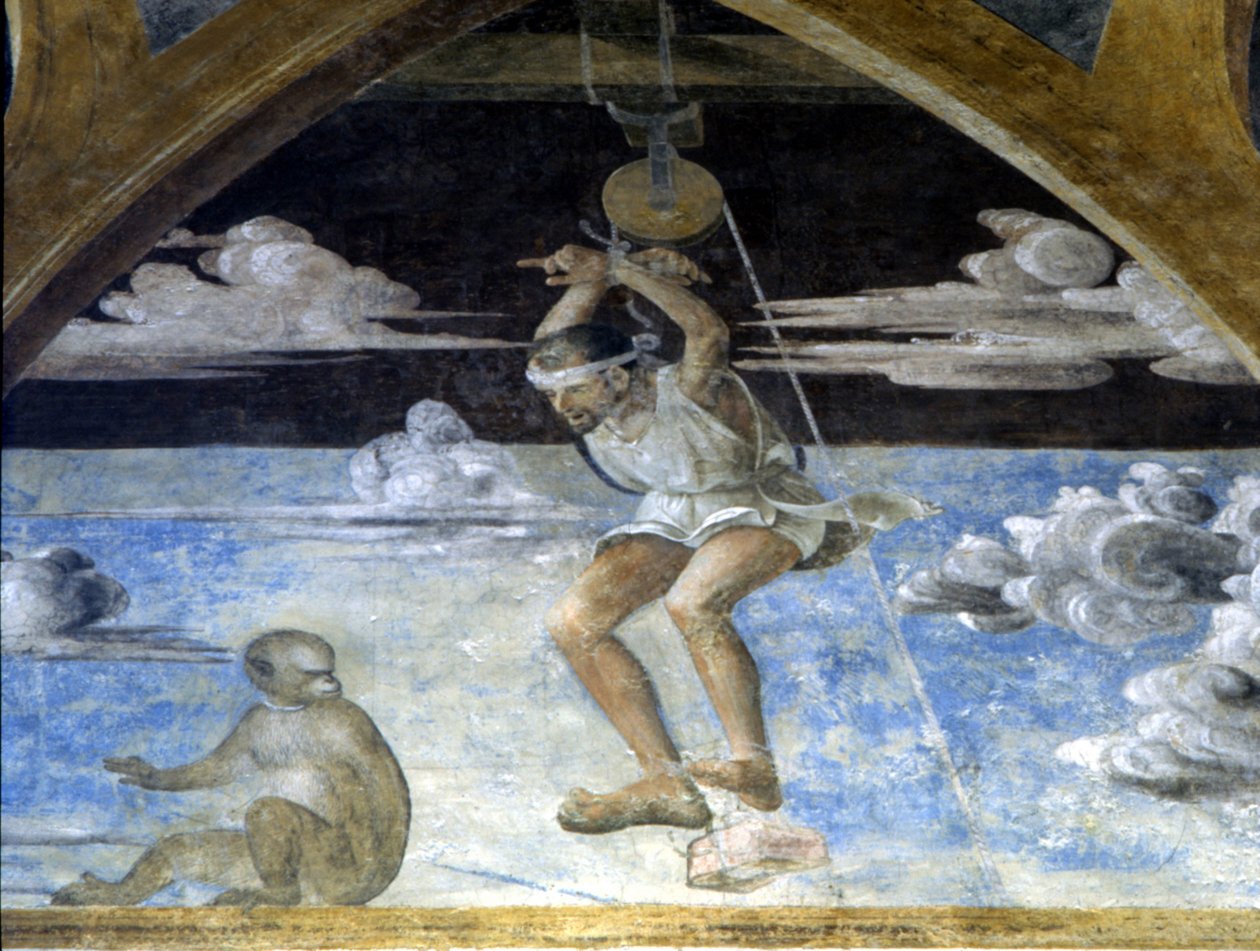 Freska od Butinone a B. Zanale v kostele S. Pietro v Gessate, Milán. od Bernadino and Zenale B.  Butinone